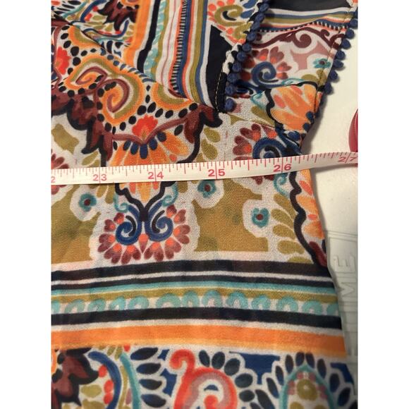 Democracy Blouse Womens 3X Multicolor Multi Design Sheer Boho Top - Picture 9 of 9